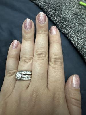 Simple round gel manicure.