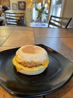 Sausage, egg and cheese sandwich