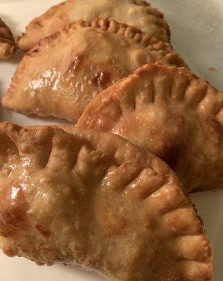 Seafood empanadas made with homemade hand rolled dough