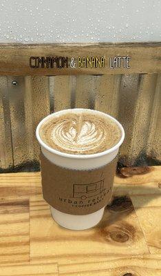 Cinnamon & Housemade Banana Latte (organic & fair-trade ingredients)