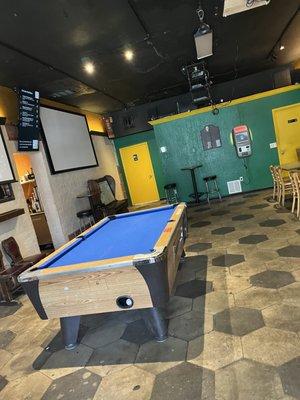 Pool table inside