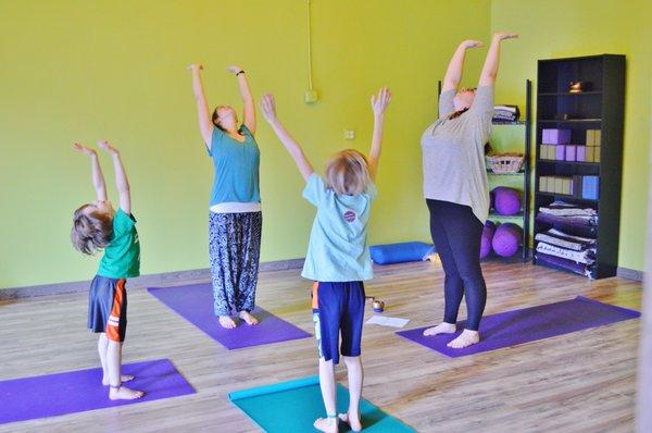 Family yoga is a great way to connect.