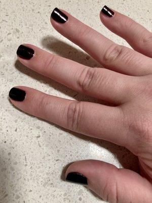 Classic non gel manicure (non acrylic)  Polish OPI: Black Cherry Chutney