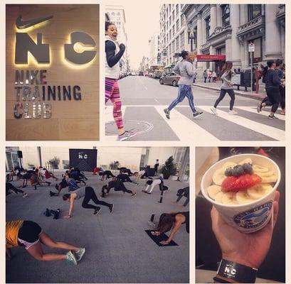 Dec '15 - NTC workout on the rooftop of the Regis St Francis & a post workout treat from Blue Hawaii