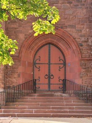 The entrance to the church