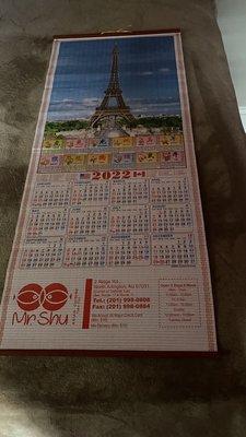 Free 2022 calendar scroll came with my order!