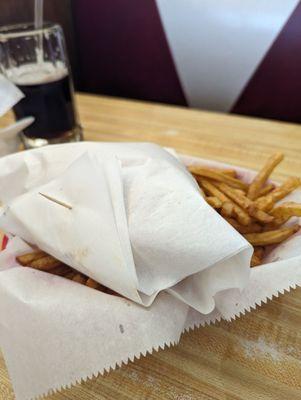 Even the chef wraps the burger old school with a toothpick