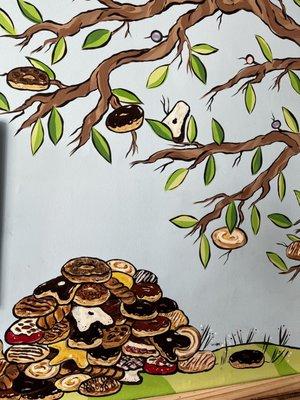 Inside mural...donut tree