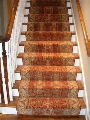 Fine hand woven runner on a staircase