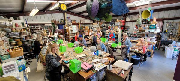 Mosaic workshop at Passiflora Mosaics studio in Grover Beach.