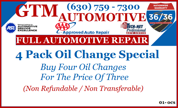 4 Pack Oil Change Special