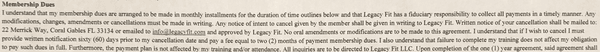 "Must provide written notification 60 days prior to my cancelation date AND pay a fee equal to 2 months of payment membership dues"