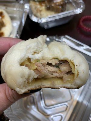 Pan fried chicken bun