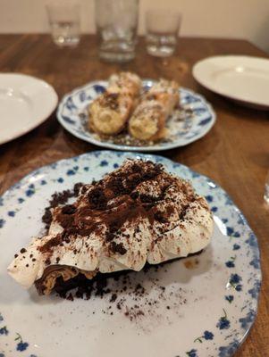 Tiramisu and Couple Cannolis with pumpkin. The pumpkin cream is so good!!!