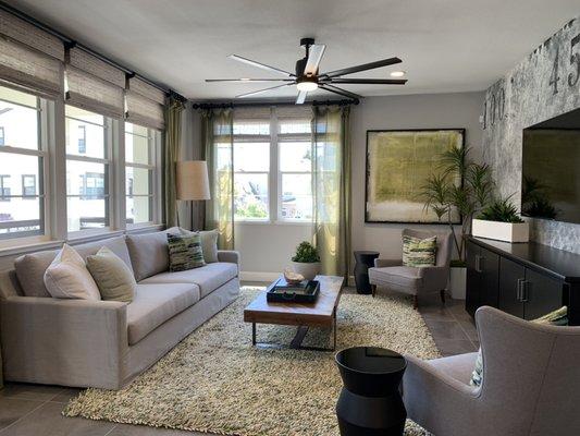 Beautiful staged living room ready for buyers to tour in Fremont,CA