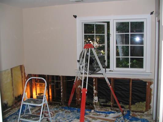 We do flood and water remediation and restoration, this is one during the dry-out process.