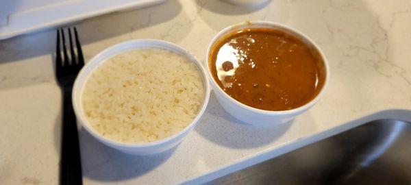 White rice and Dominican style beans