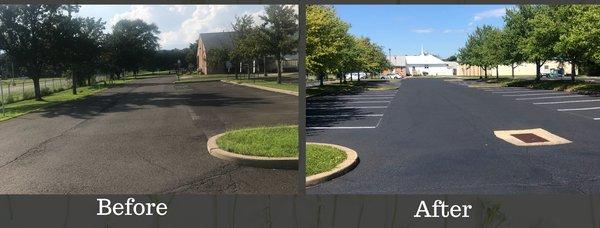 Sealcoating And Striping Of Parking Lot