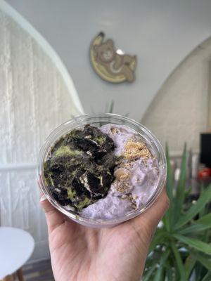 Create Your Own Half Pint (~$9): Matcha Oreo & Ubenanas