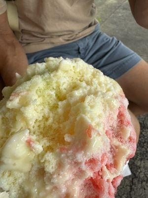 Rainbow shave ice cream