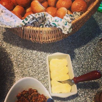 Home Churned Butter and Local  Buns