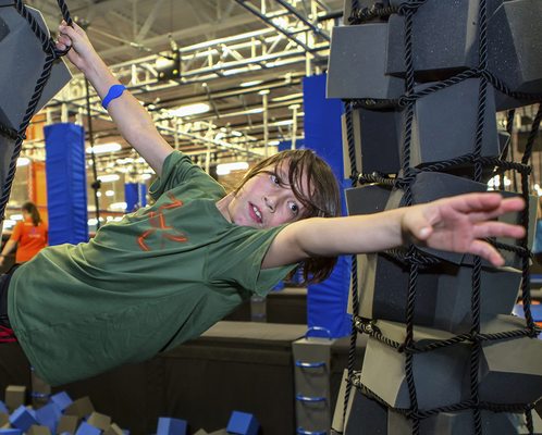 Push yourself or challenge a friend to a timed run on the Sky Zone Danvers Warrior Course!