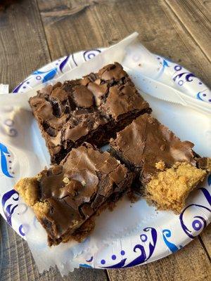 Brownie with cookie dough