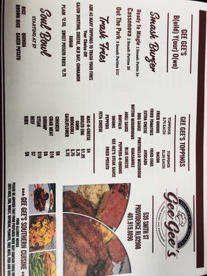 The menu