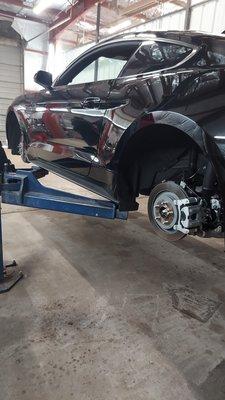 Ford Mustang ready for a comprehensive break repair. Ensure safety with expert brake repairs from our skilled team.