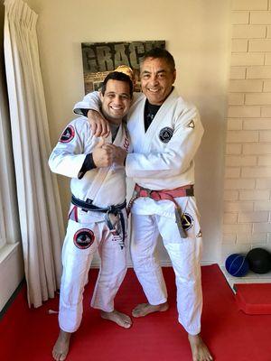 Luiz and His Master Rickson Gracie. The best of the best! Thanks for everything!!!