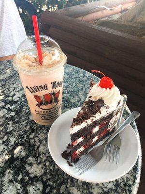 Black Forest cake and a bomb Alaska freeze with two added espresso shots