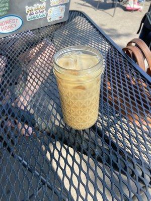 Iced cappuccino with vanilla and oat milk