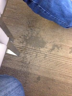 Stains all over the waiting area carpet...yuck!