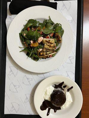 Strawberry Spinach Salad and Lava Cake