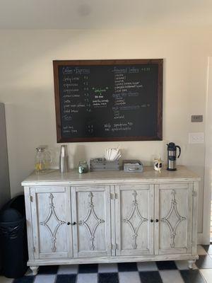 Drink station and menu