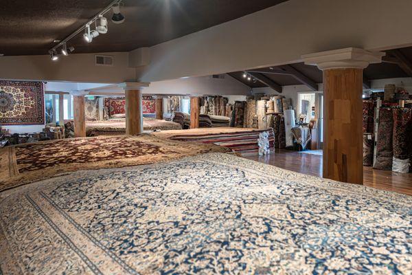 main showroom of handmade persian and oriental rugs