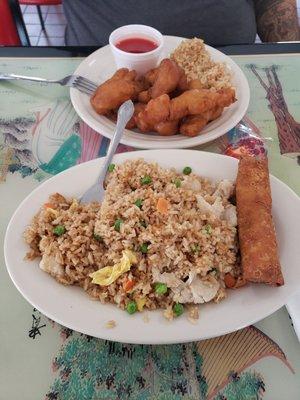 Chicken fried rice & sweet and sour chicken