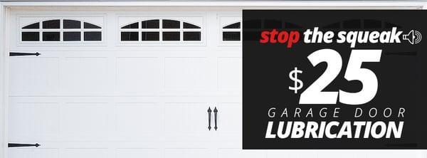 Garage door Lubrication for $25