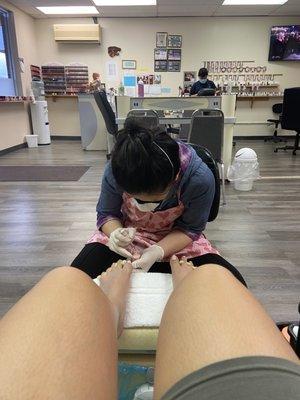 Getting my toes done