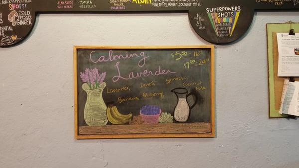 The Calming Lavender smoothie was delicious!