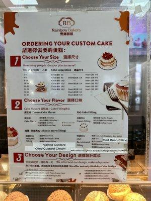 Cake Menu