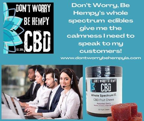 Don't Worry, Be Hempy Whole Spectrum Fruit Chews are a great way to take your CBD on the go!