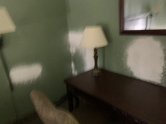 Walls in motel room.