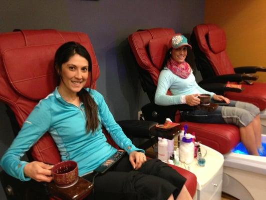 Relax in our massage pedi-chairs and forget the stresses of your day!