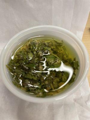 Chimichurri sauce.