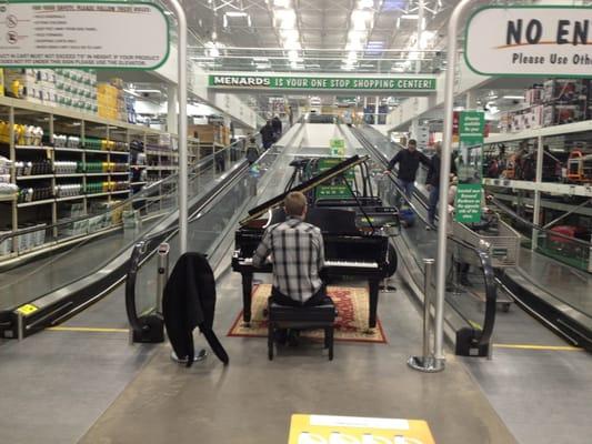 A grand piano at Menards is a bit ironic.