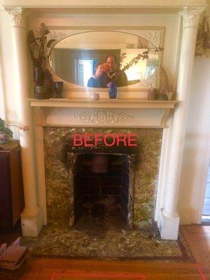 Our fireplace before (unusable)