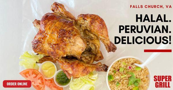 Peruvian chicken at it's best. We make the most delicious hot and spicy, charbroilled Rotisserie chicken you can ask for, and that too Halal