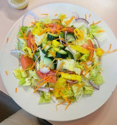 LARGE salad that comes with the pasta tower