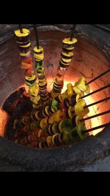 Grilling in the Clay tandoor oven